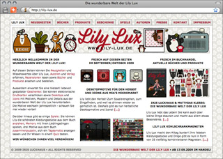 Website Lily Lux im September 2009